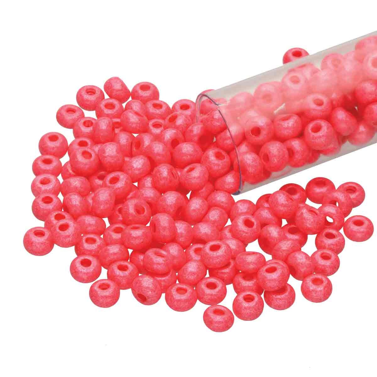6/0 Czech Seed Beads  - Opaque Pink Dyed Terra (Color #16398) 20 Gram Tube