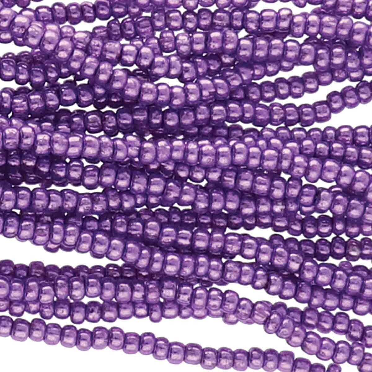6/0 Czech Seed Beads - Violet Metallic (Color #18328) - 6 String Hanks, 71 Grams