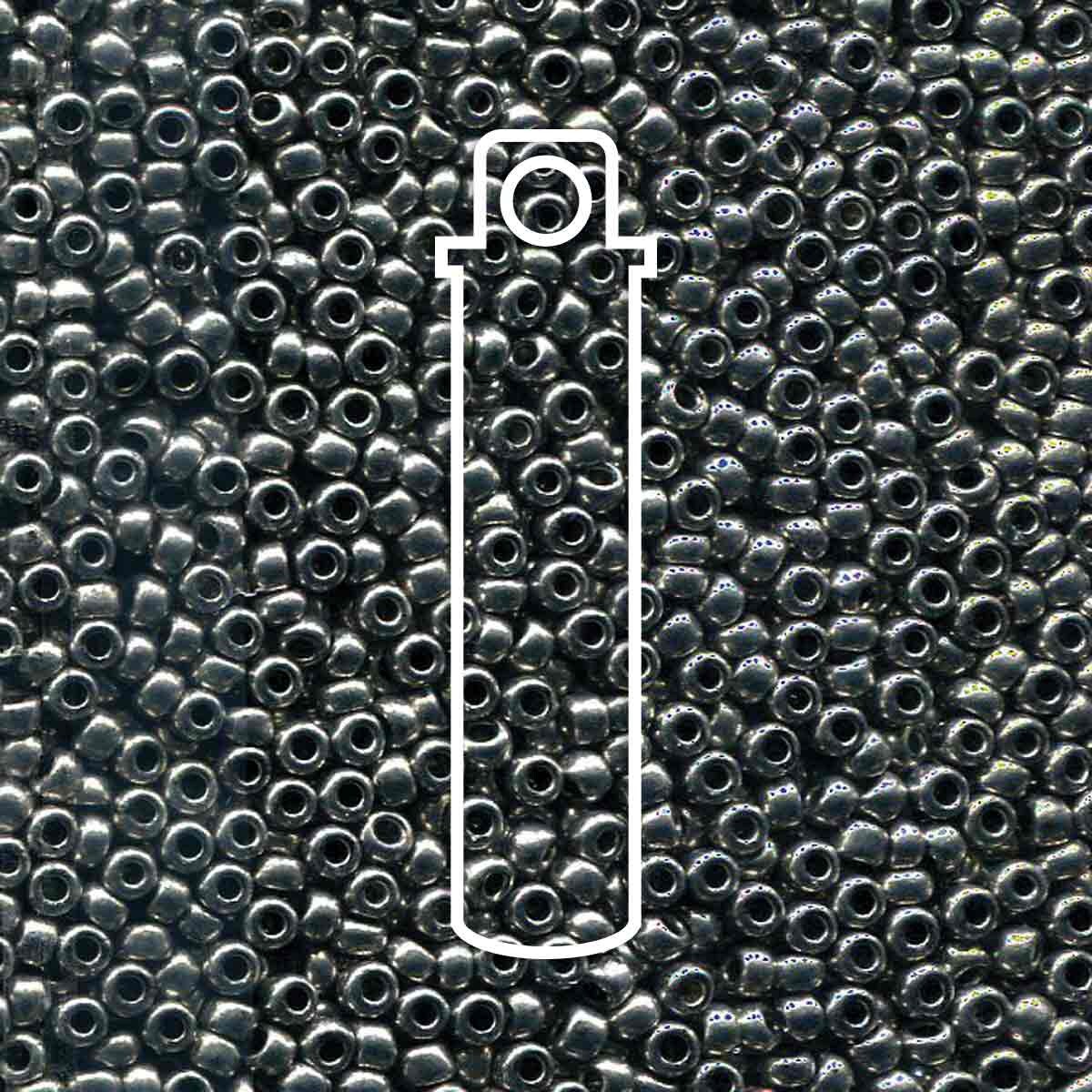 6/0 Czech Seed Beads  - Metallic Dark Silver (Color #18542) 20 Gram Tube