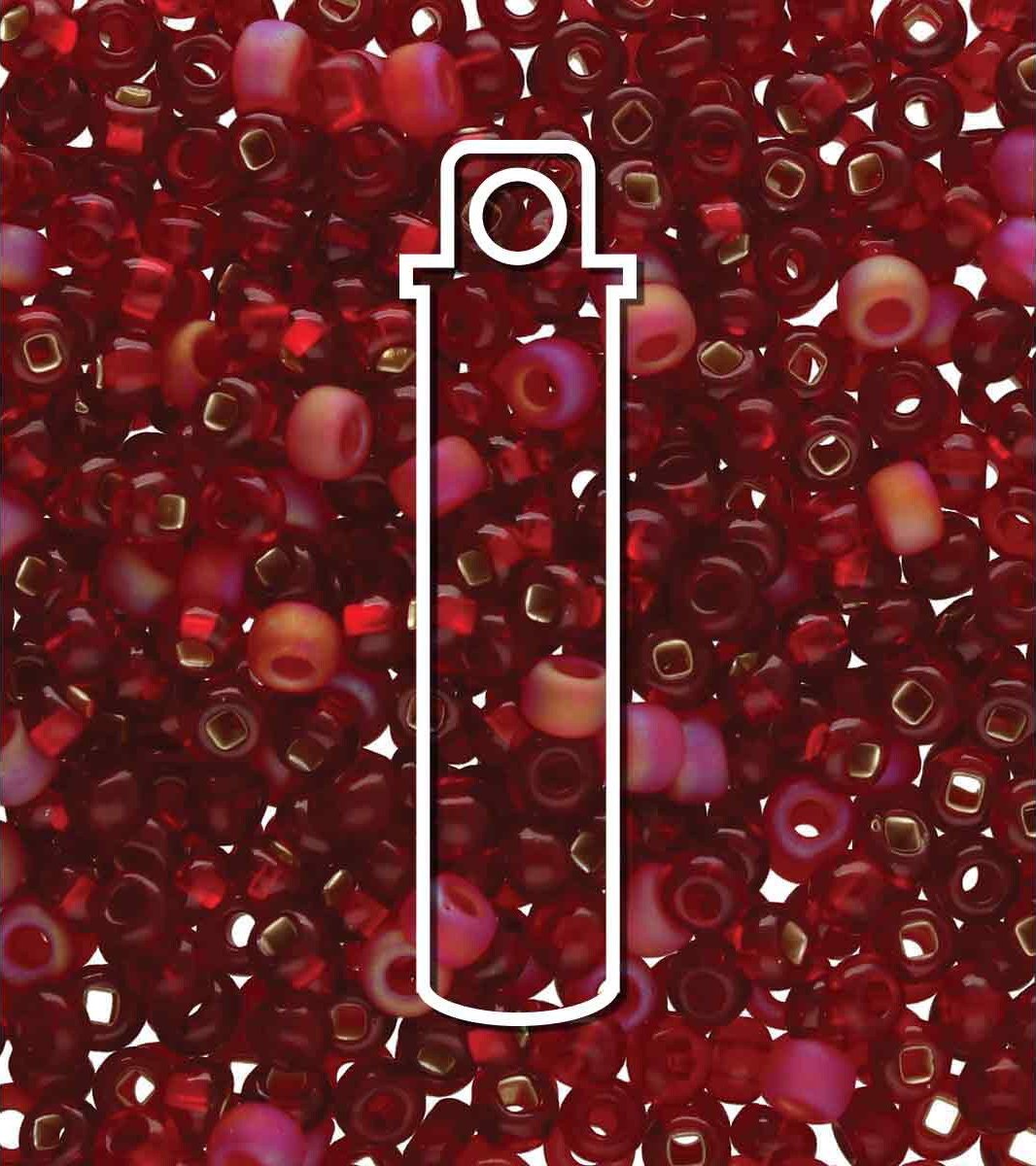 6/0 Czech Seed Beads  - Ruby Mega Mix (Color #19950) 24 Gram Tube