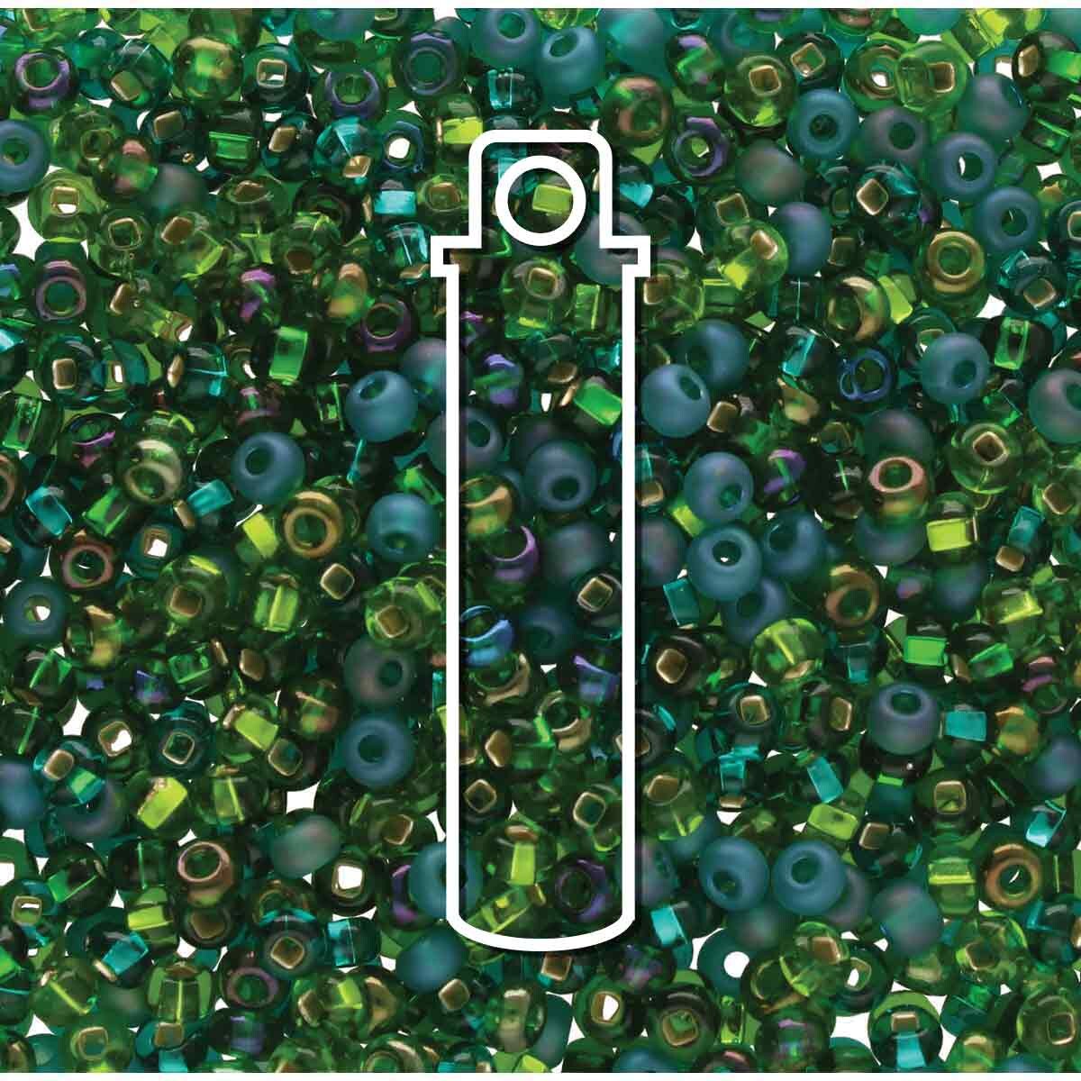 6/0 Czech Seed Beads  - Emerald Mega Mix (Color #19951) 24 Gram Tube