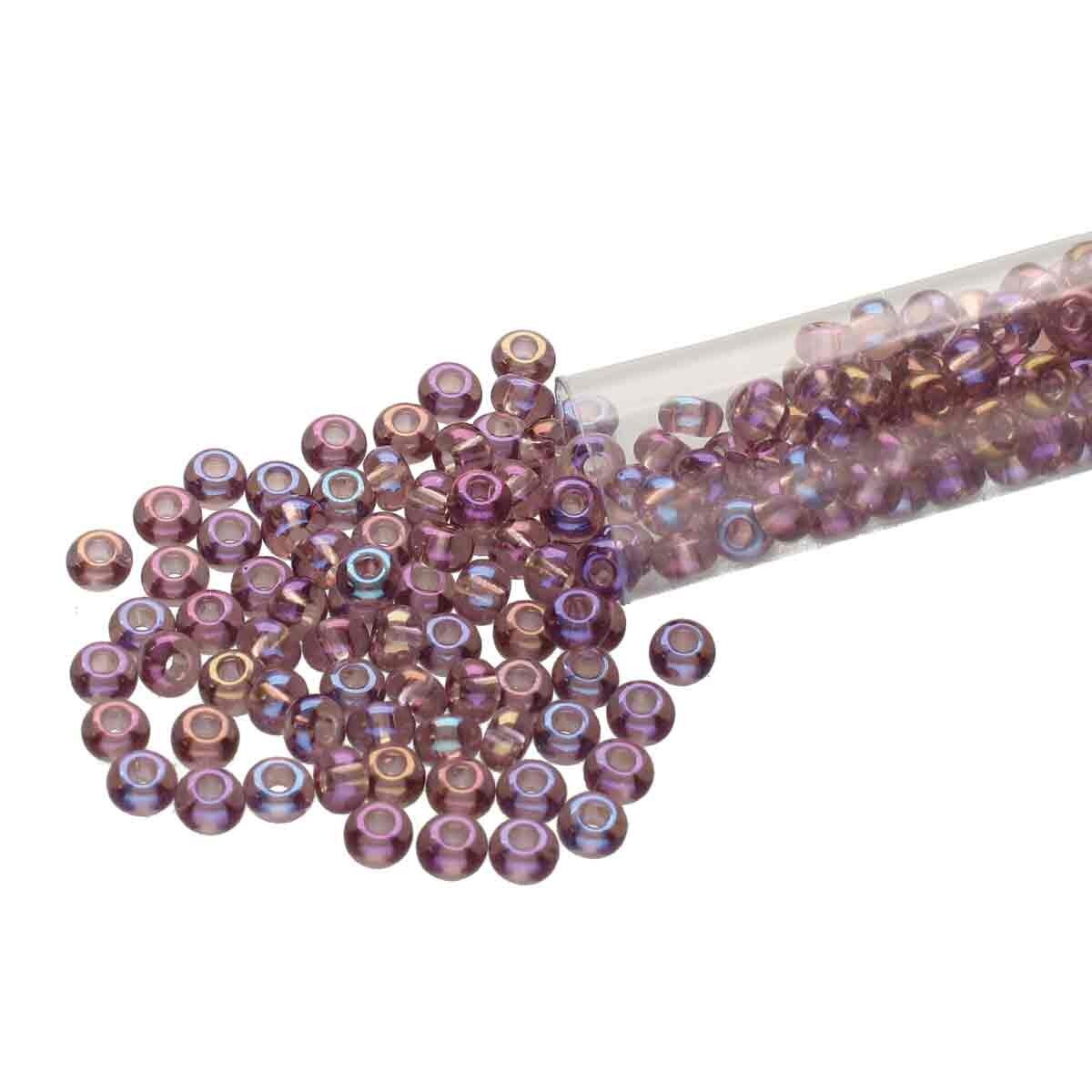 6/0 Czech Seed Beads  - Light Amethyst Aurora Borealis (Color #21010) 20 Gram Tube