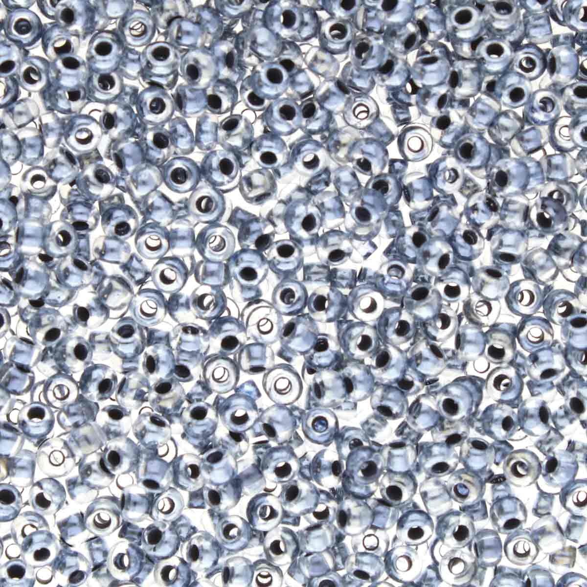 6/0 Czech Seed Beads - Crystal Black Color Lined (Color #38149) - 6 String Hanks, 69 Grams