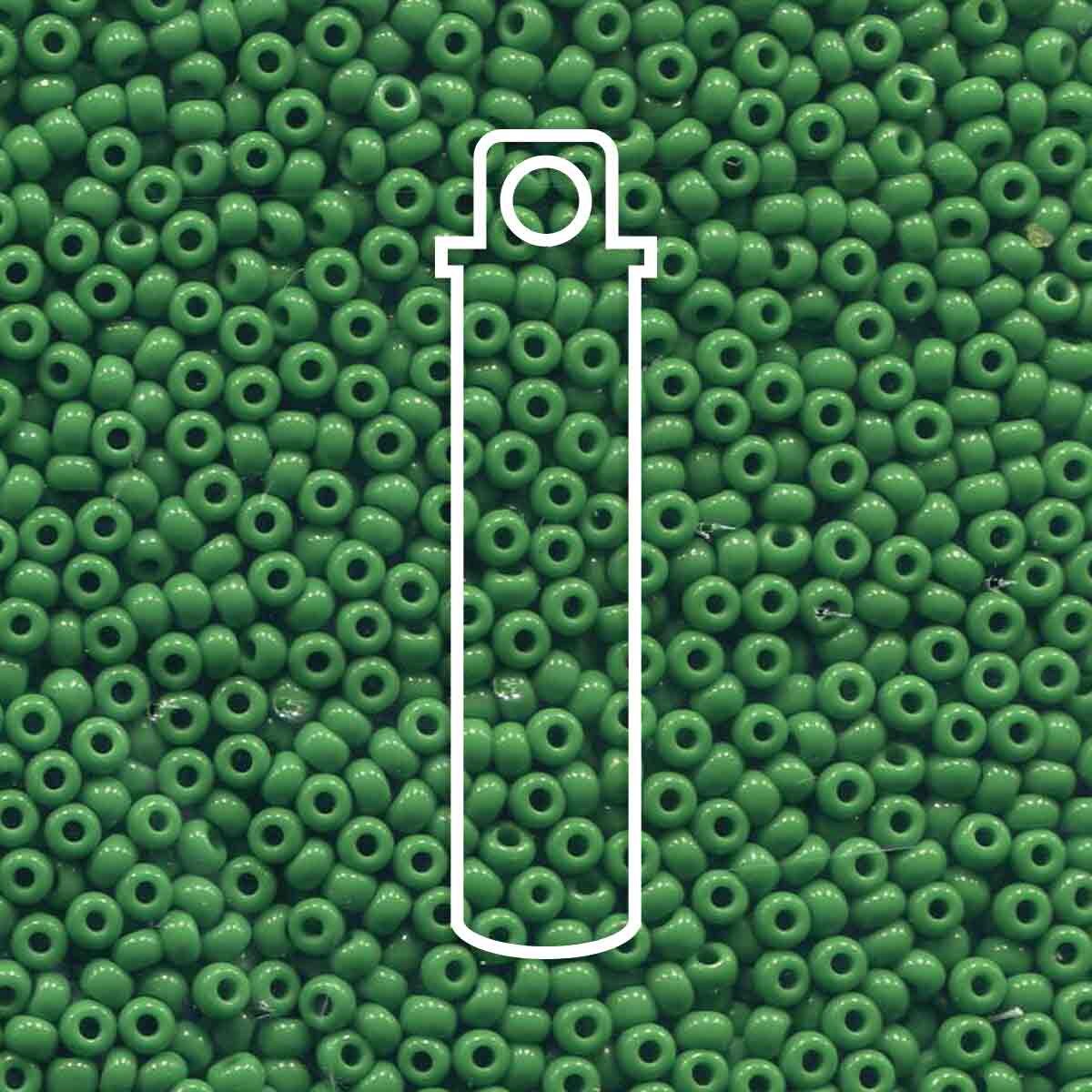 6/0 Czech Seed Beads  - Opaque Green (Color #53250) 20 Gram Tube