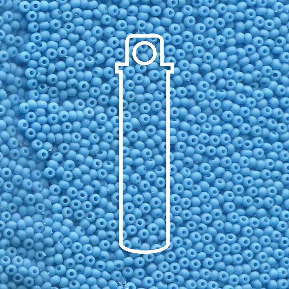 6/0 Czech Seed Beads  - Matte Light Blue (Color #63020M) 20 Gram Tube