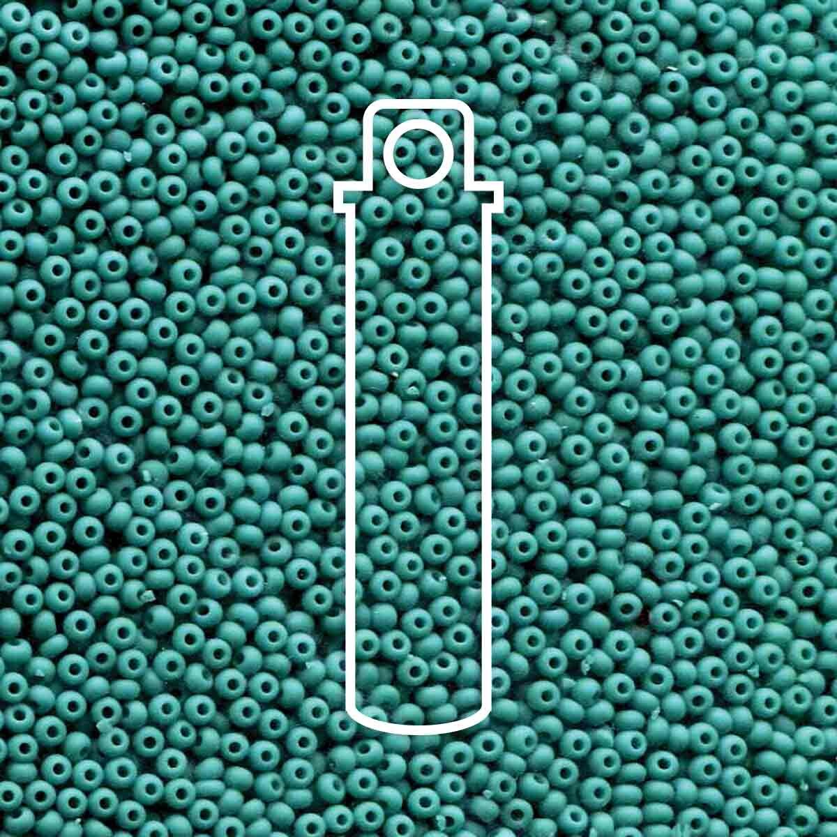6/0 Czech Seed Beads  - Matte Green Turquoise (Color #63130M) 20 Gram Tube