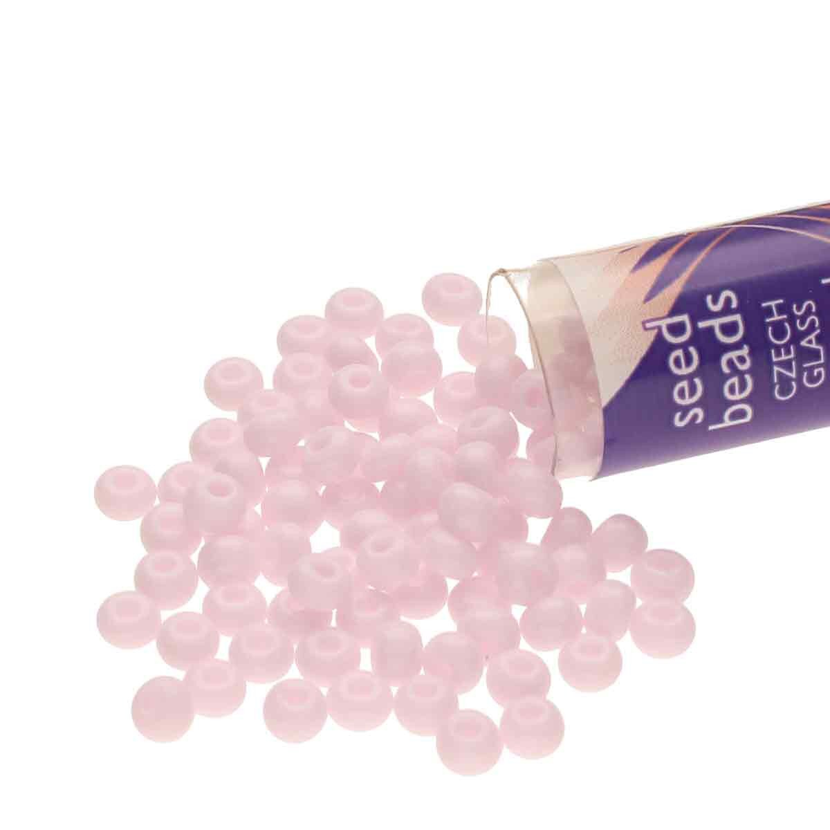 6/0 Czech Seed Beads  - Opaque Pink (Color #73420) 20 Gram Tube