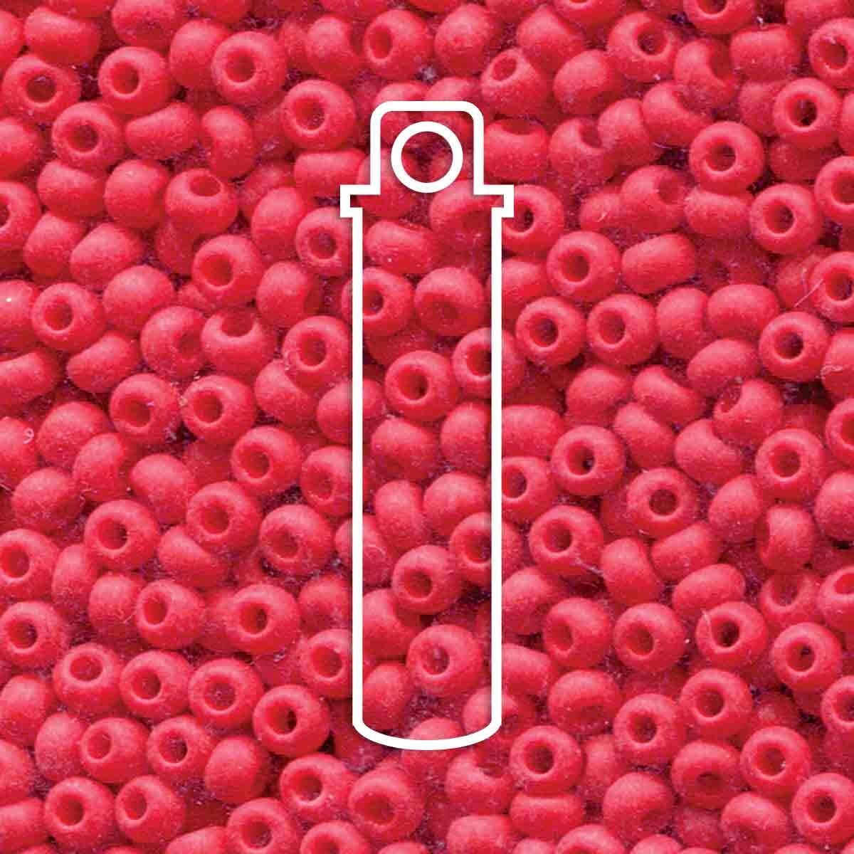6/0 Czech Seed Beads  - Matte Red (Color #93190M) 20 Gram Tube