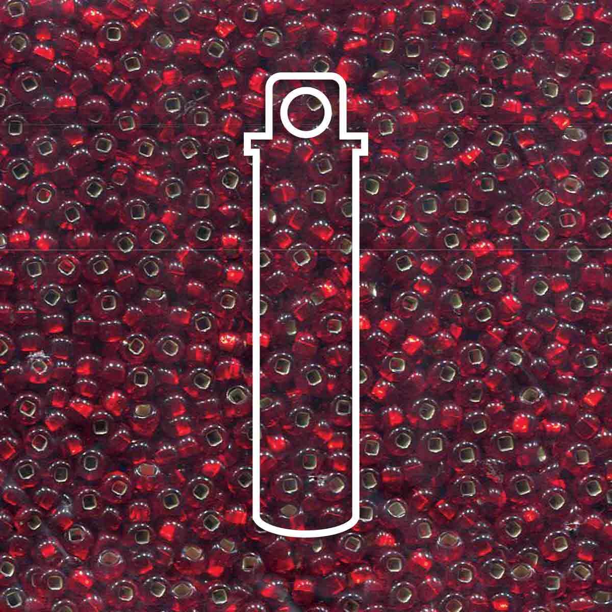 Preciosa 6/0 Czech Seed Beads - Silver Lined Light Ruby (Color #97070)