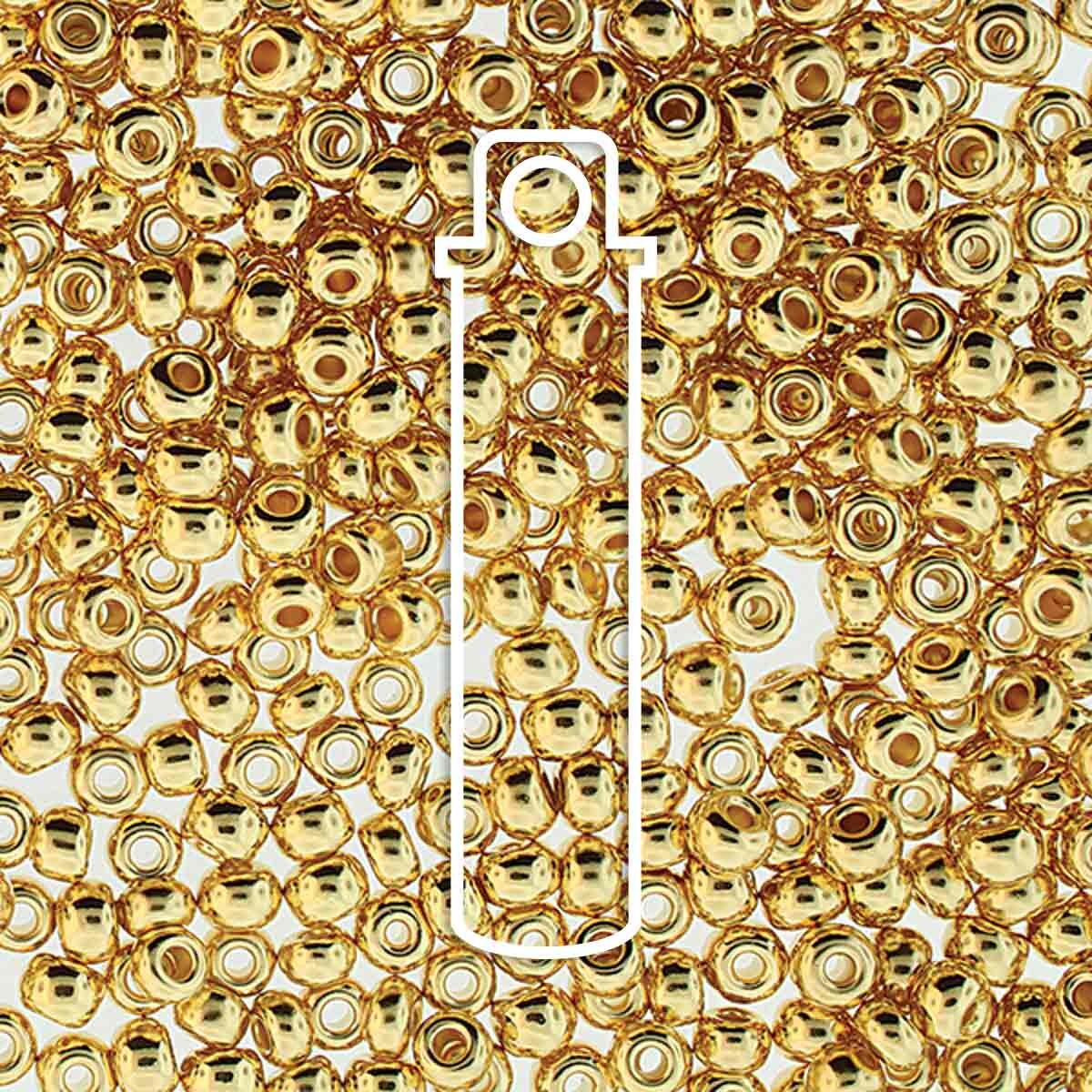 6/0 Czech Seed Beads - 24K Plate (Color #600030-35000) 9.3 Gram Tube