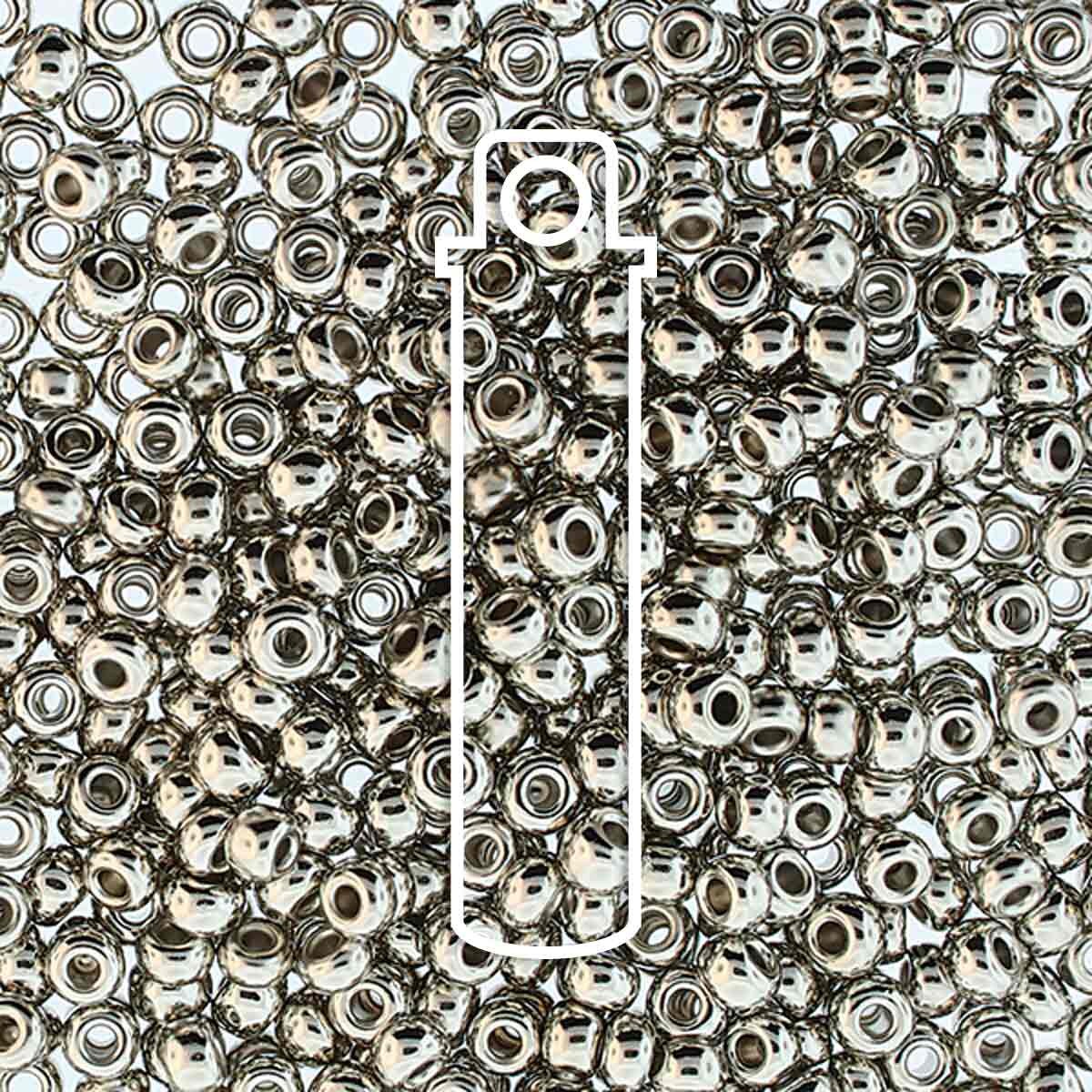 6/0 Czech Seed Beads - Nickel Plate APX (Color #600030-37000) 9.3 Gram Tube