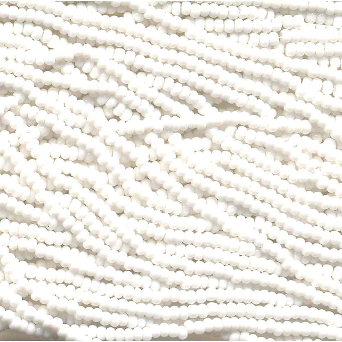 8/0 Preciosa Czech Seed Beads - Chalk (Color #03050) - 6 String Hanks, 37.5 Grams