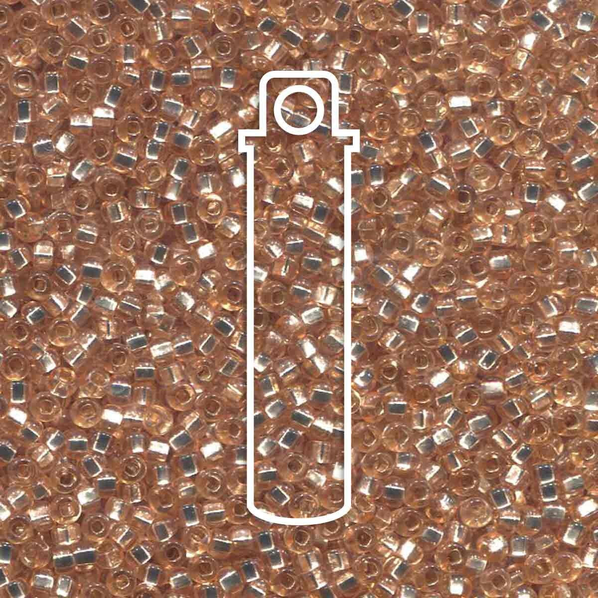 8/0 Czech Seed Beads - Champagne Silver Lined (Color #08288) 22 Gram Tube