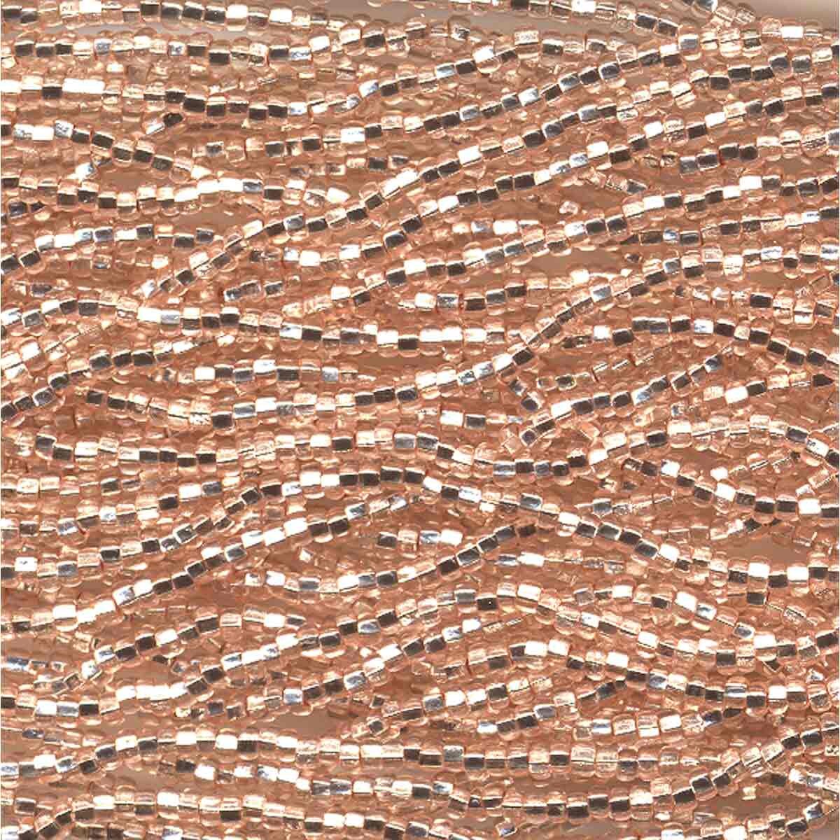8/0 Preciosa Czech Seed Beads - Champagne Silver Lined (Color #08288) - 6 String Hanks, 38 Grams