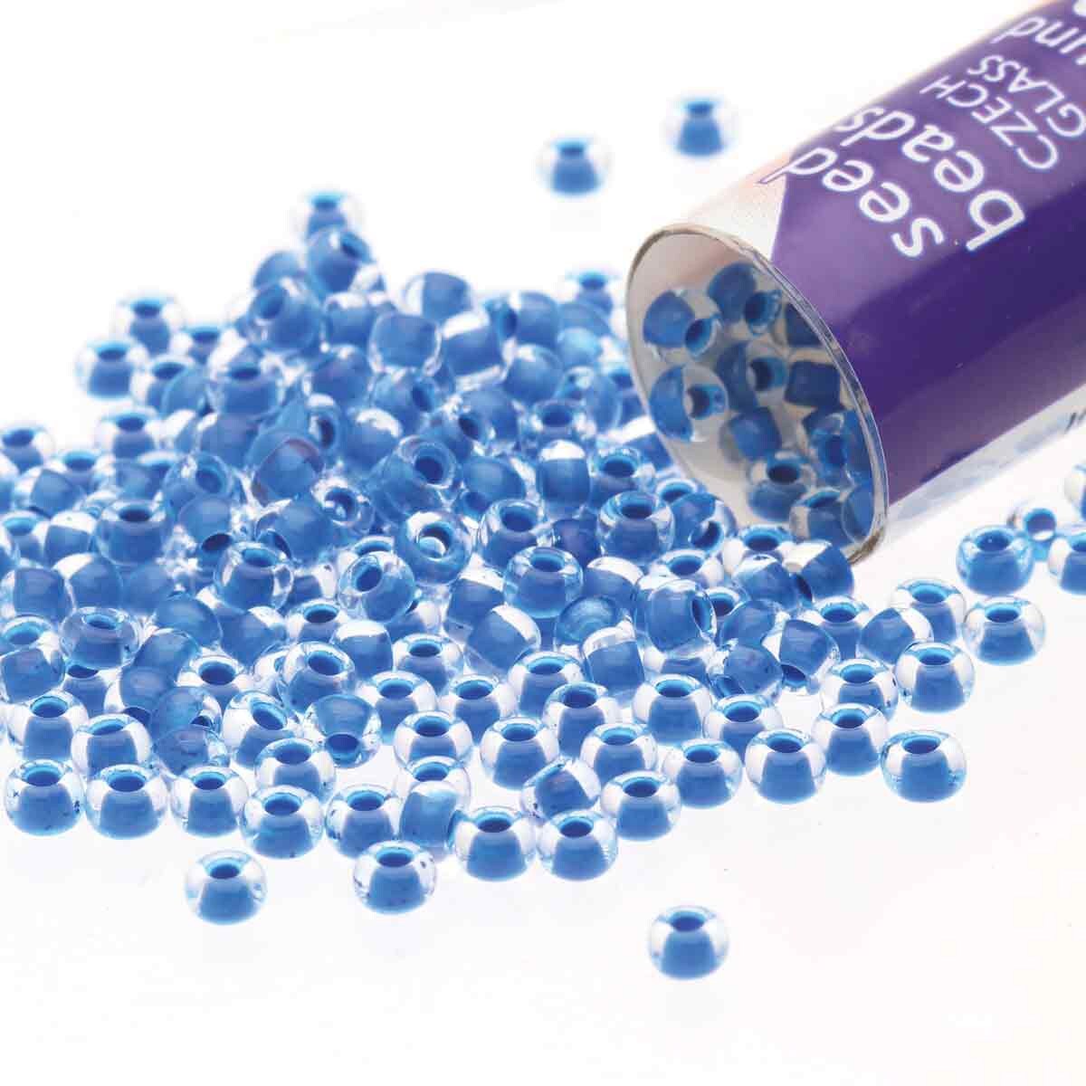 8/0 Czech Seed Beads - Terra Intensive Blue (Color #08A38) 22 Gram Tube