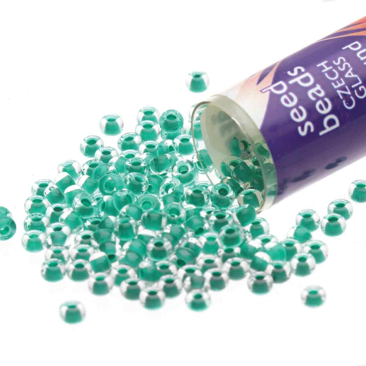 8/0 Czech Seed Beads - Terra Intensive Sea Green (Color #08A58) 22 Gram Tube
