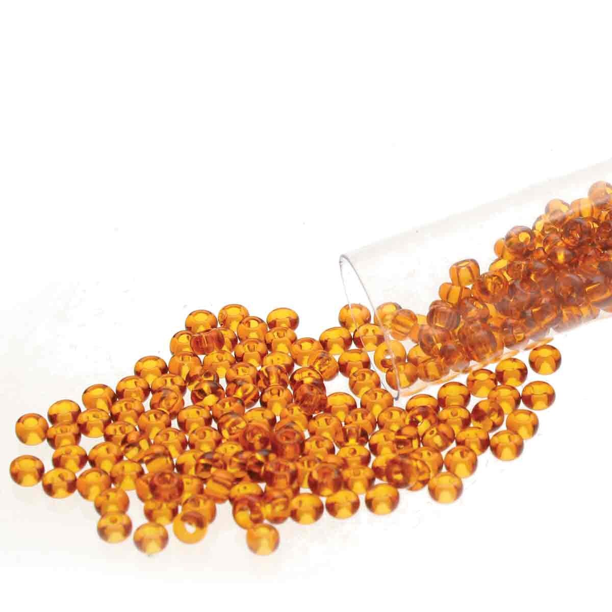 8/0 Czech Seed Beads - Med Topaz (Color #10090) 22 Gram Tube