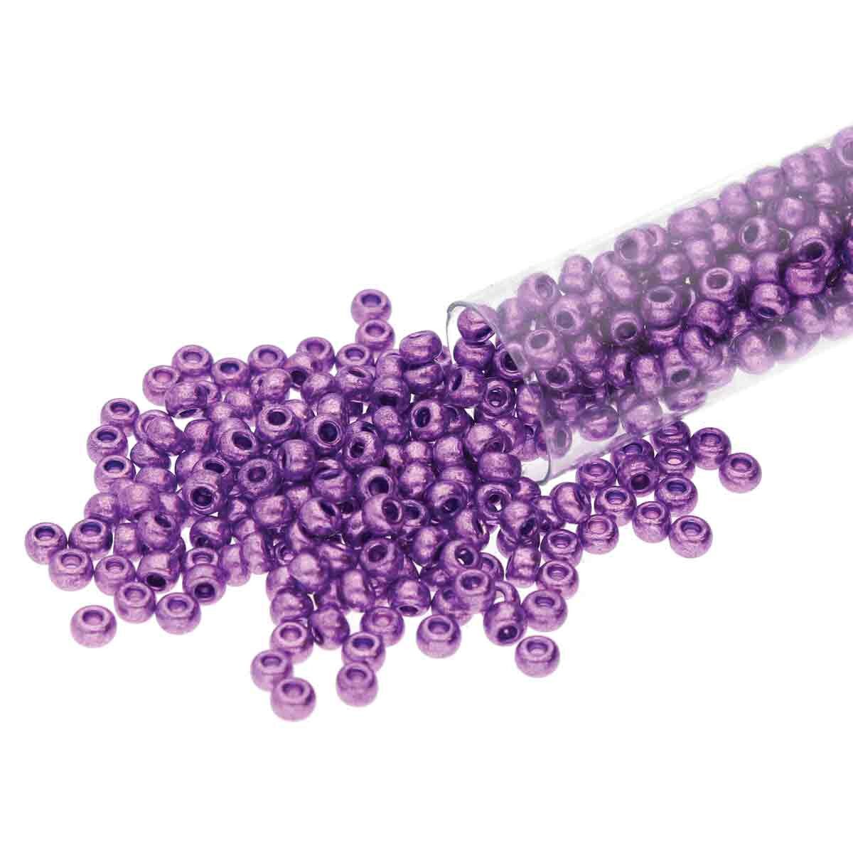 8/0 Czech Seed Beads - Violet Metallic (Color #18328) 22 Gram Tube