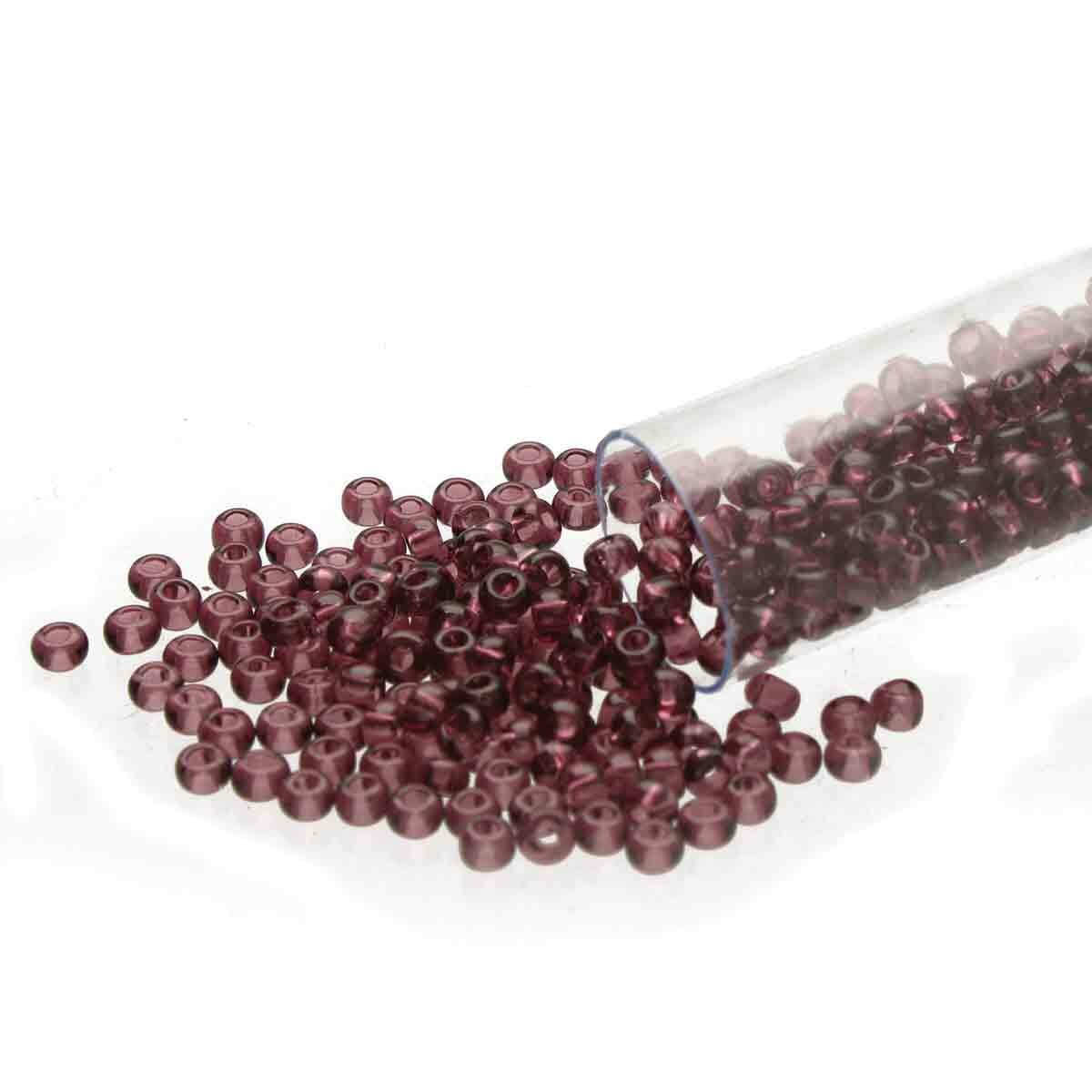 8/0 Czech Seed Beads - Amethyst (Color #20060) 22 Gram Tube