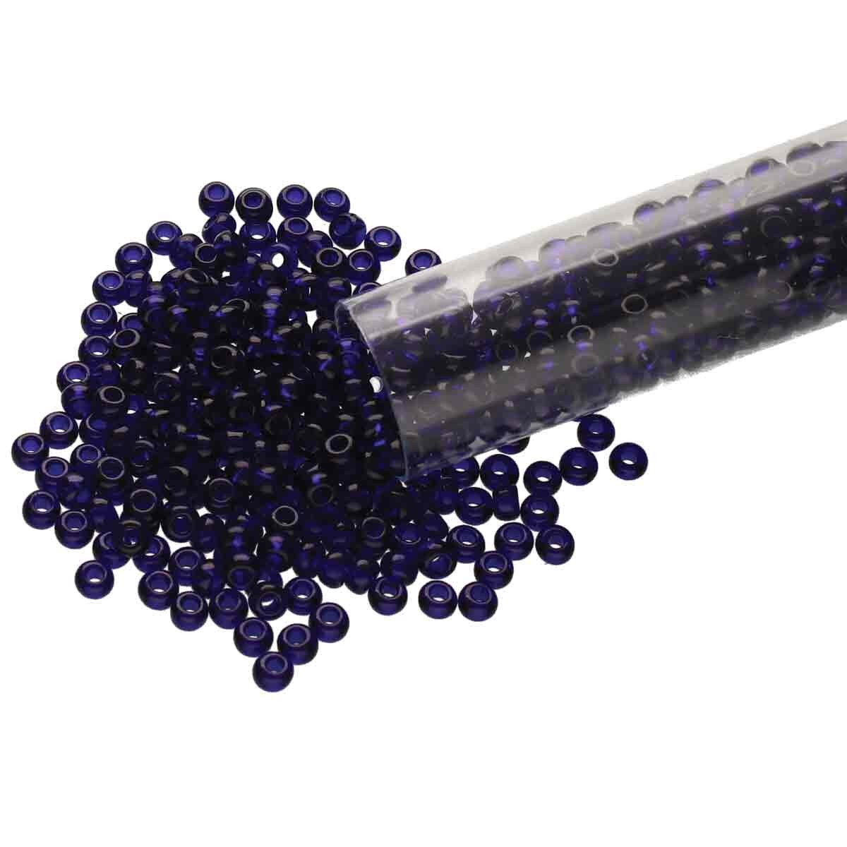 8/0 Czech Seed Beads - Cobalt (Color #30110) 22 Gram Tube