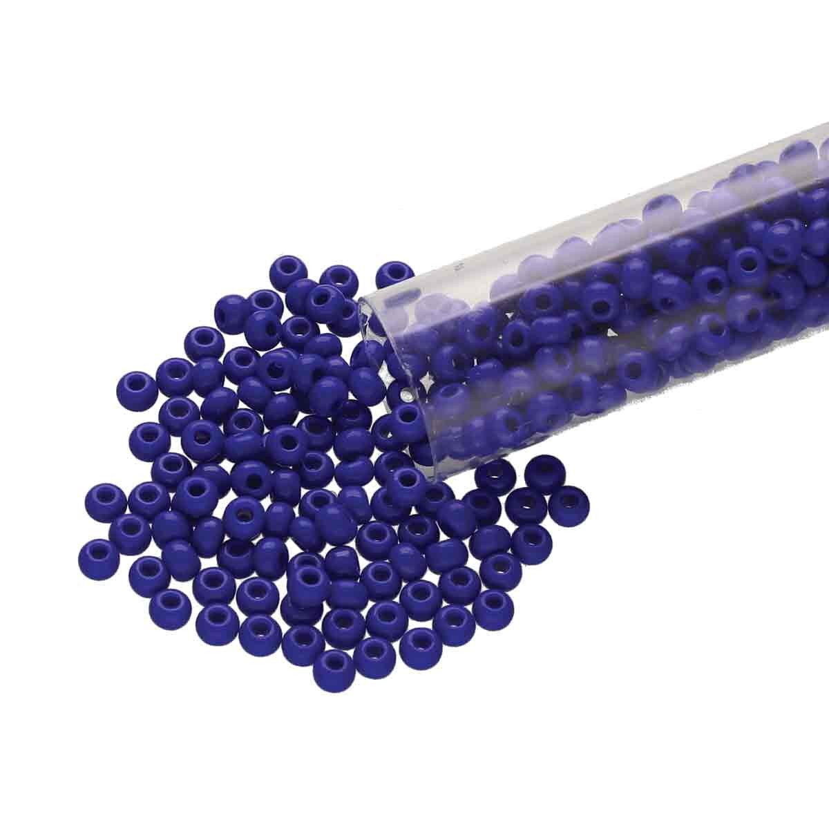 8/0 Czech Seed Beads - Blue (Color #33060) 22 Gram Tube