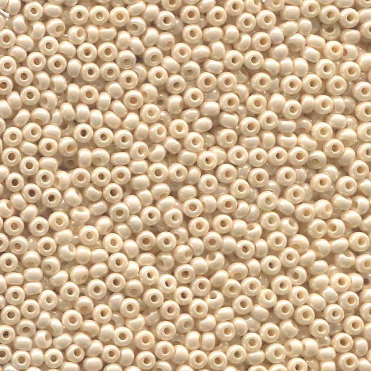 8/0 Czech Seed Beads  - Eggshell (Color #46112) 250 Gram Bag