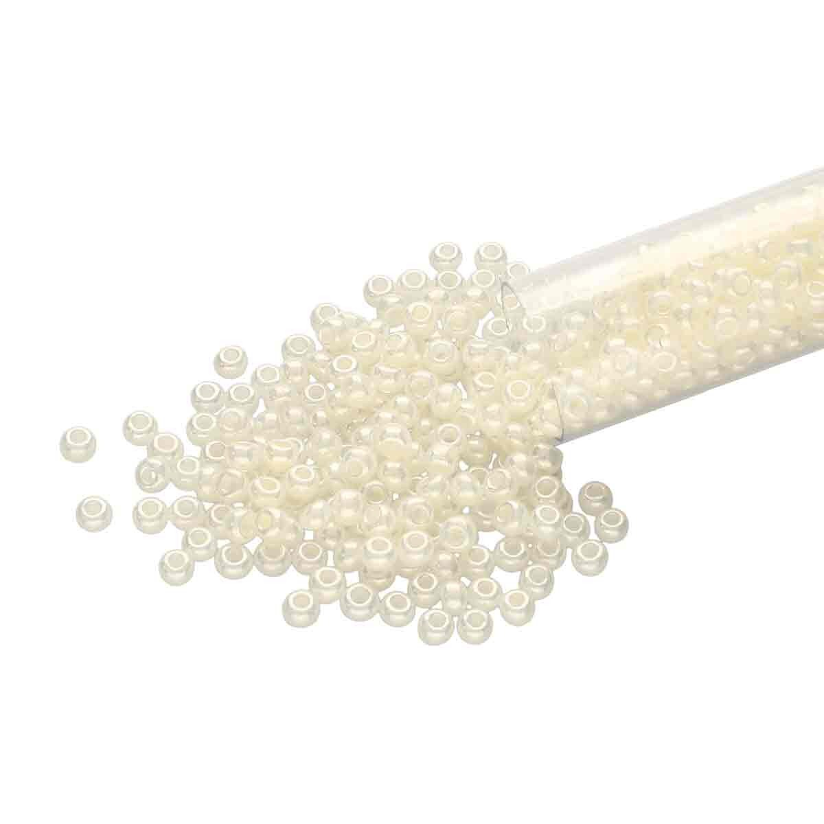 8/0 Czech Seed Beads - Pearl Ceylon (Color #47102) 22 Gram Tube