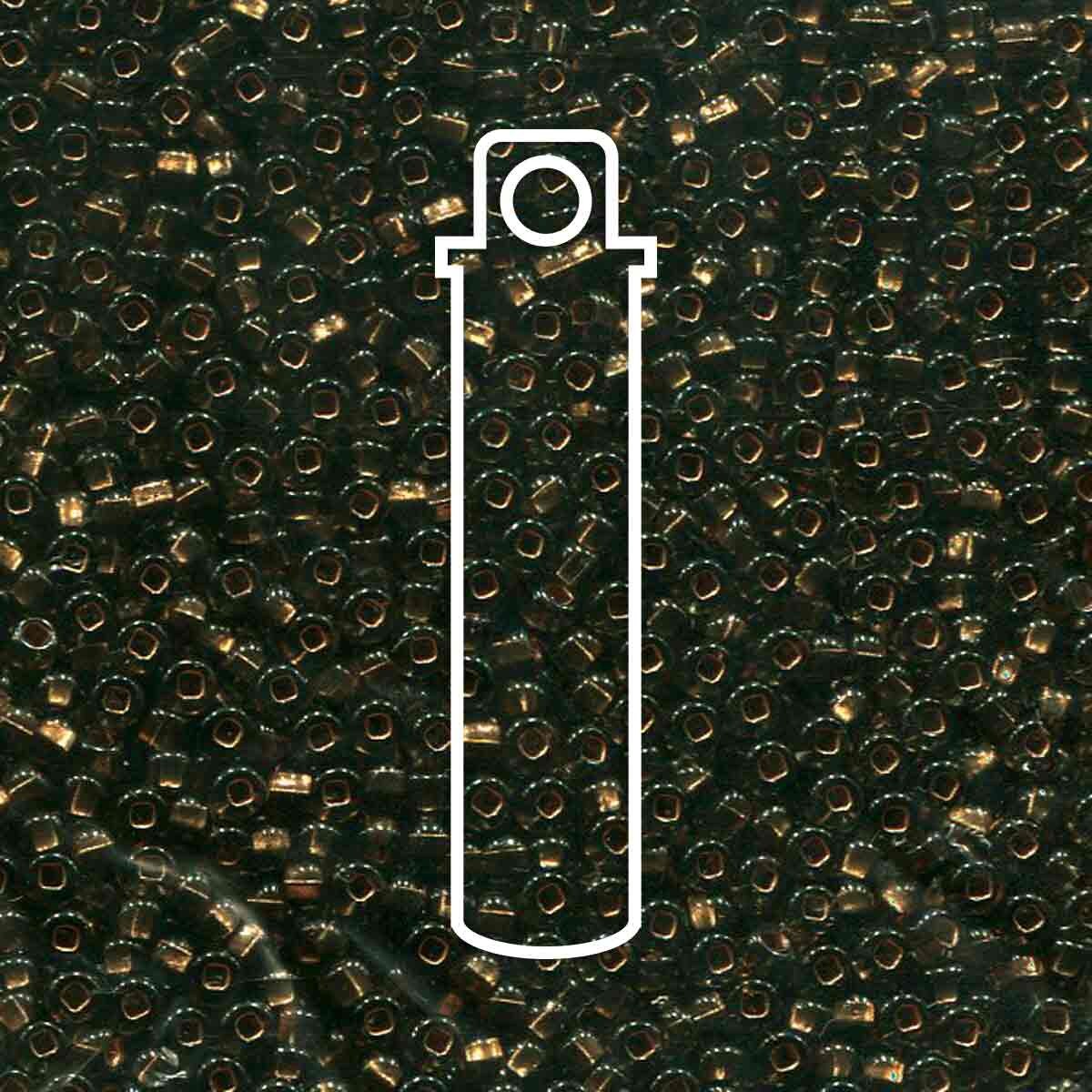 8/0 Czech Seed Beads - Black Diamond Copper Lined (Color #49010) 22 Gram Tube