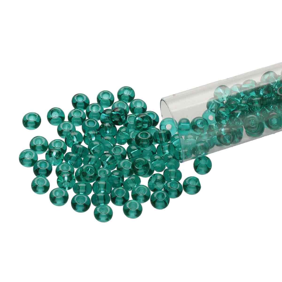 8/0 Czech Seed Beads - Emerald (Color #50710) 22 Gram Tube