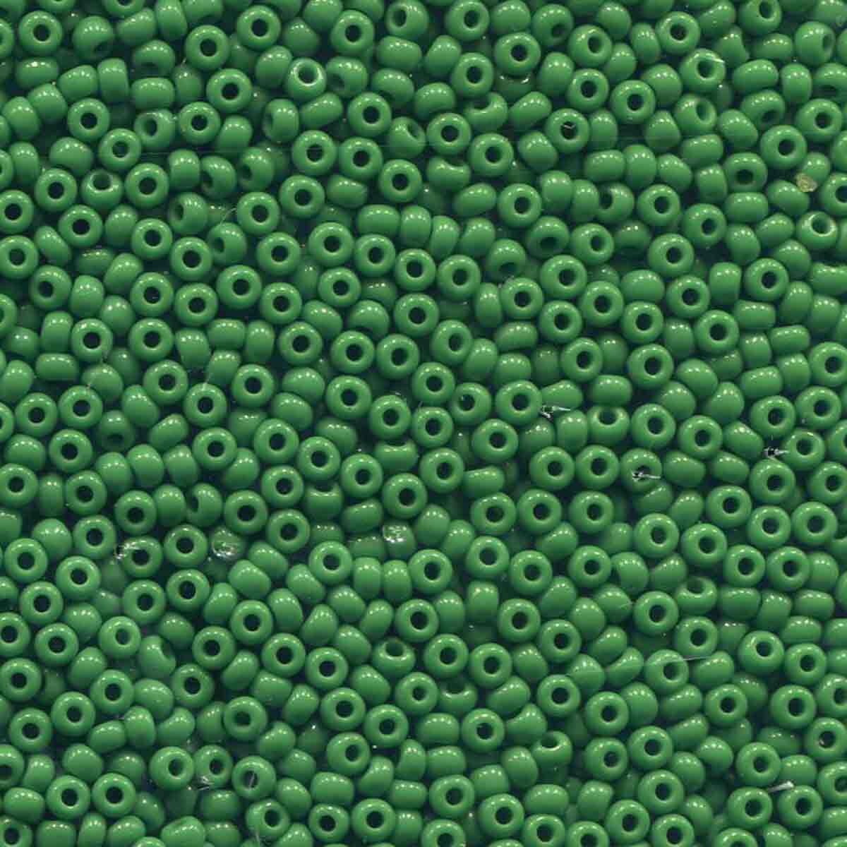 8/0 Czech Seed Beads  - Green Opaque (Color #53250) 250 Gram Bag