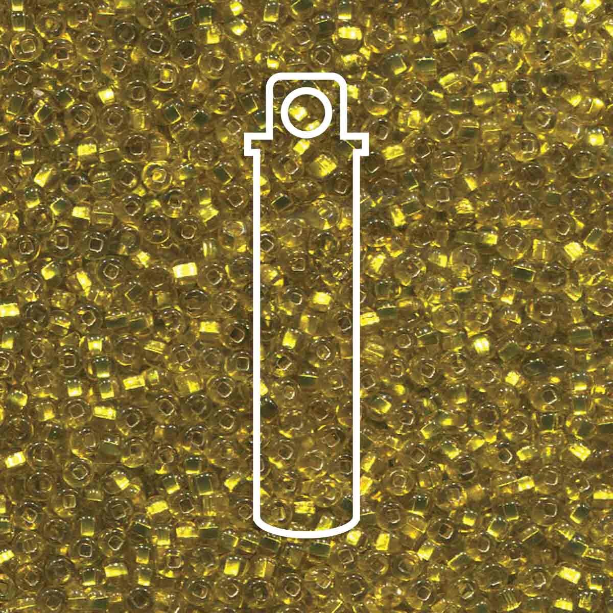 8/0 Czech Seed Beads - Yellow Silver Lined (Color #87010) 22 Gram Tube