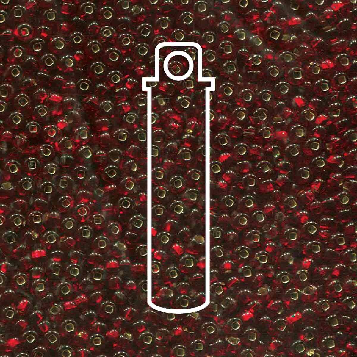 8/0 Czech Seed Beads - Garnet Silver Lined (Color #97120) 22 Gram Tube