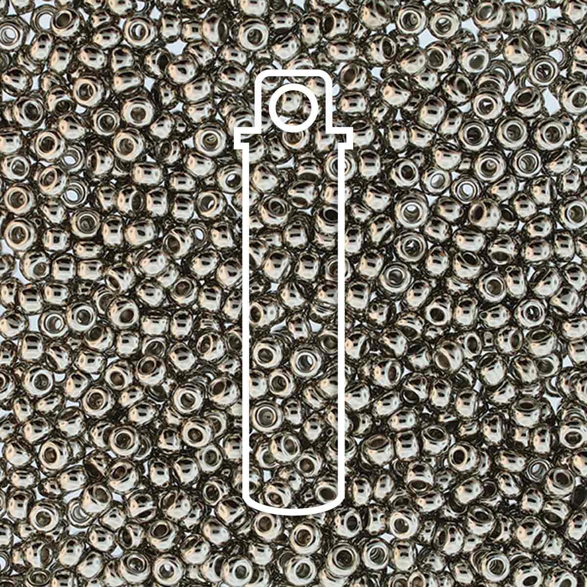 8/0 Czech Seed Beads - Nickel Plate (Color #800030-37000) 8.8 Gram Tube