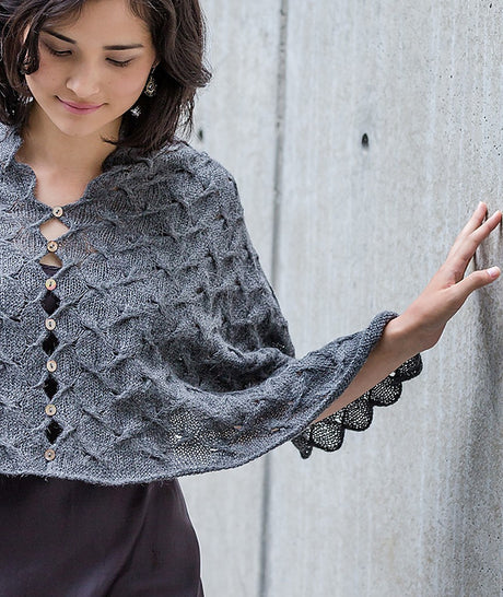 A Churchmouse Yarns and Teas Pattern - Spin Stitch Scarf & Poncho (PDF)