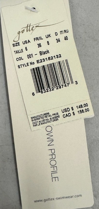 Profile By Gottex Lola V-Neck Surplice Ruffle One Piece Swimsuit Black/white Size: 6