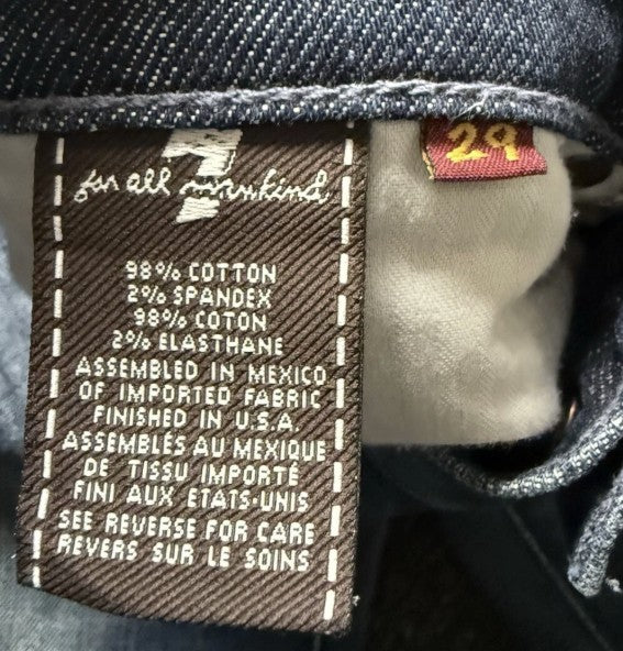 7 For All Mankind Women's Distressed Bootcut Jeans, Low Rise, Size 29