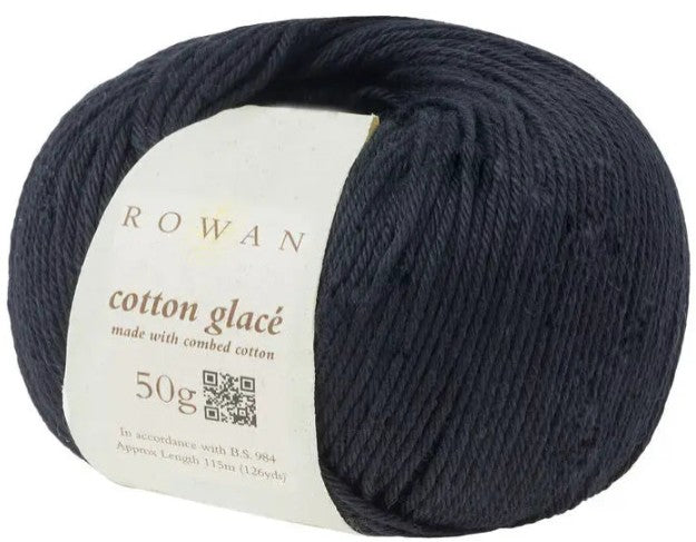 Rowan Cotton Glace - Black (Color #727) - FULL BAG SALE (5 SKEINS)