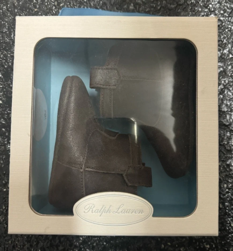 Ralph Lauren Unisex-Baby Marilee Crib Shoe New w/ Box, Size 3