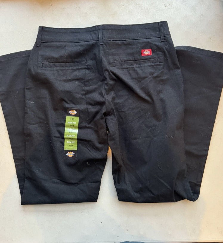 Dickies Women's Flat Front Stretch Cotton Blend Pants Size: 6 SH