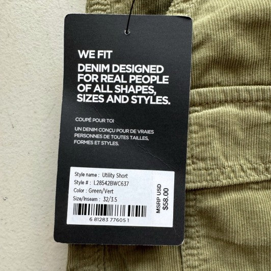 NWT Silver Jeans Co. Women's High Rise Cargo Shorts-Legacy Size: W32 L3.5