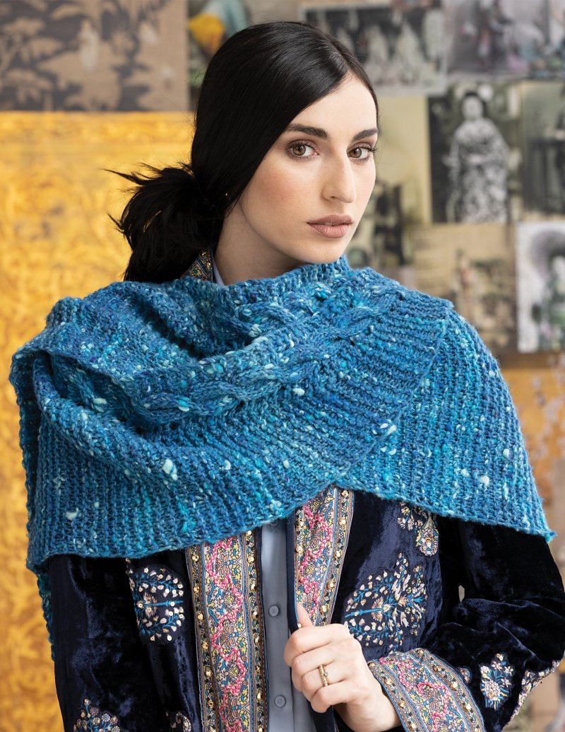 A Noro Tsuido Knitting Pattern - Simple Cable Shawl (PDF)