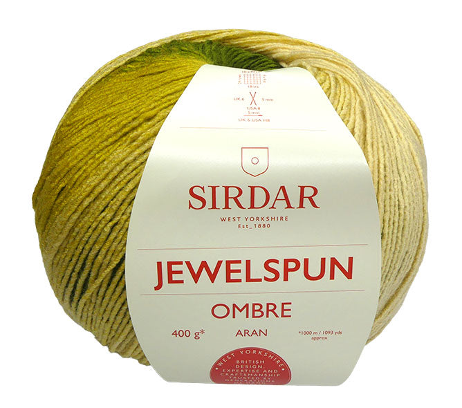 Sirdar Jewelspun Ombre - Sunlit Green (Color #107) - GIANT 400 Gram Skeins