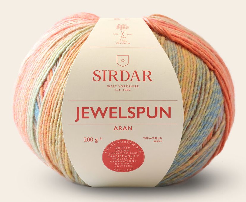 Sirdar Jewelspun Aran - Citrine Sunrise (Color #849) knitting and crochet yarn on sale at little knits