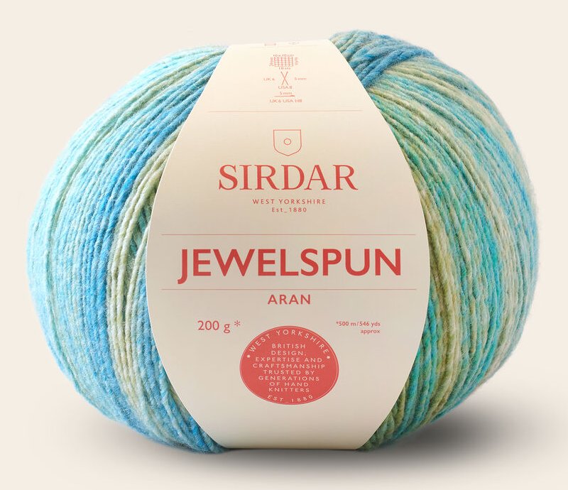 Sirdar Jewelspun Aran - Evening Aquamarine (Color #851) knitting and crochet yarn on sale at little knits