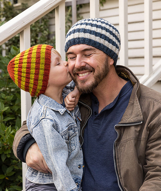 A Churchmouse Yarns and Teas Pattern - Striped Ribbed Beanie (PDF)