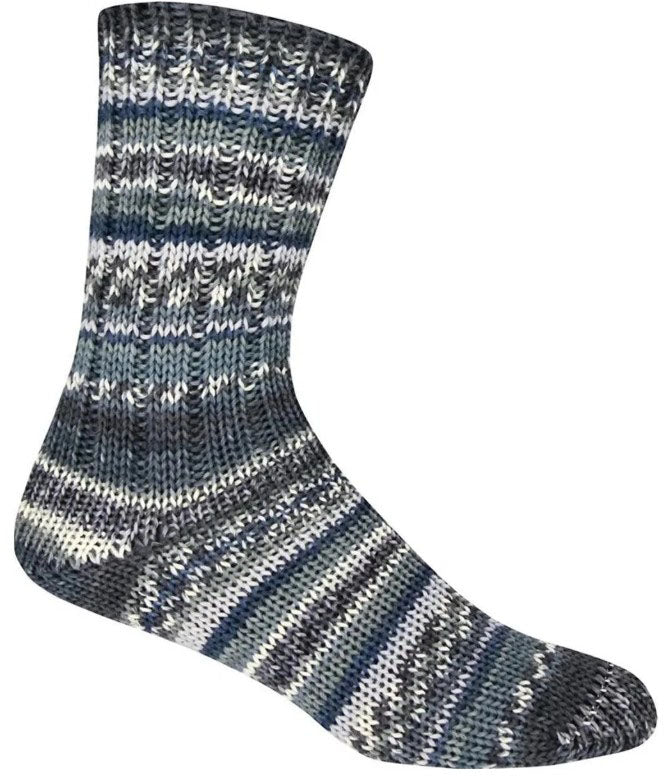 Supersocke 6-fach Alpin - Denim Night & Stars Lights (Color #3201) - Big 150 Gram Skeins