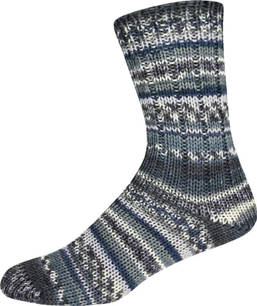 Supersocke 6-fach Alpin - Denim Night & Stars Lights (Color #3201) - Big 150 Gram Skeins