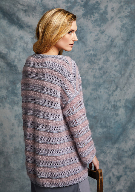 A Rowan Creative Linen, Fine Lace & Kidsilk Haze Pattern - Taro Cardigan and Sweater (PDF)