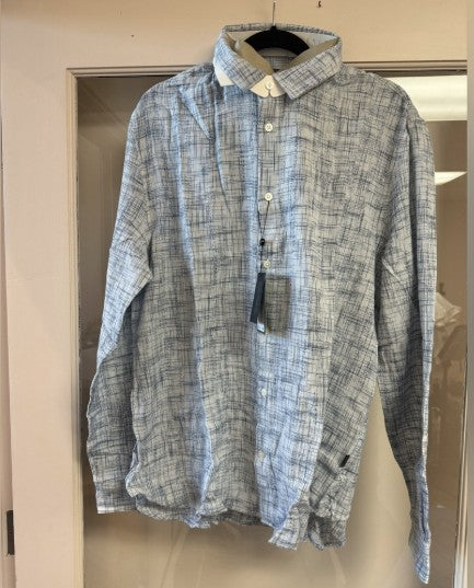 NWT John Varvatos Men's Ross Shirt White Multi Size XL