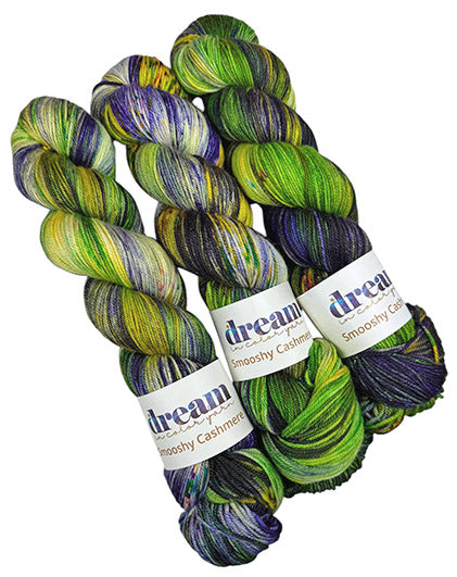 Smooshy with Cashmere One of a Kind Colors - Verdant Voltage - THREE SKEINS